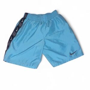 Nike boys swim trunks size 7 blue with black stripe